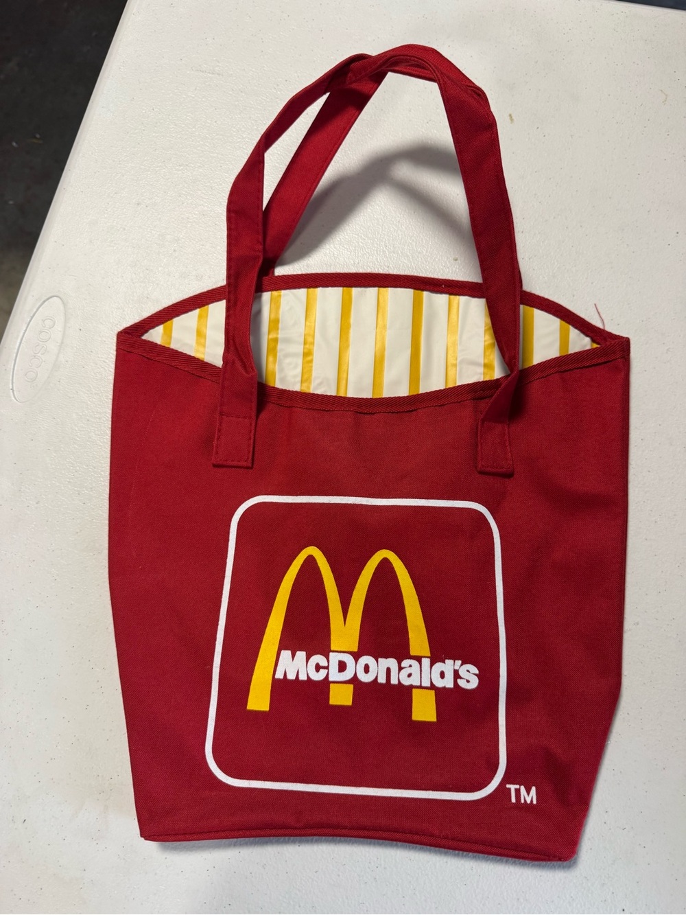 VINTAGE 80s MCDONALDS FRENCH FRY CANVAS TOTE LUNCH BAG MCD'S EXCLUSIVE RARE NEW